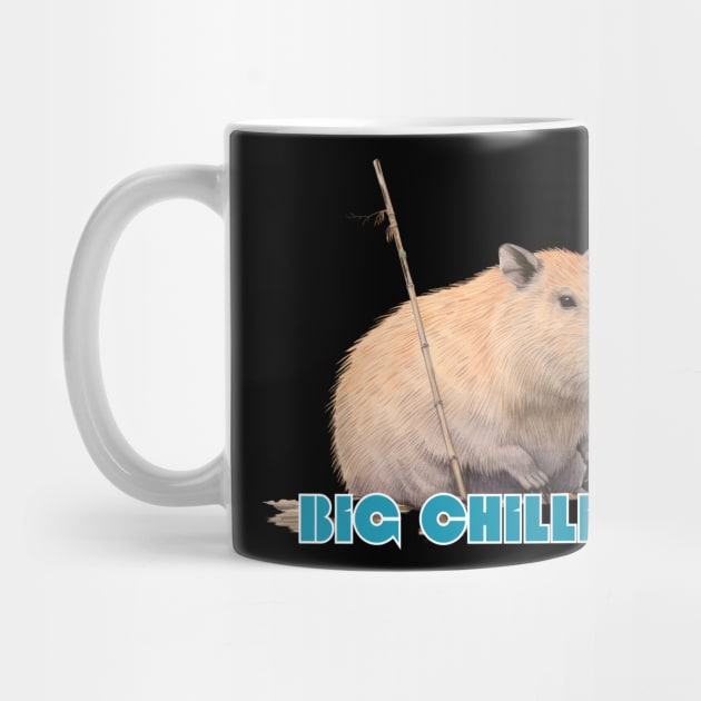Big Chillin Capybara Cute Meme Viral Japanese Art Style Ukiyoe Retro by GrooveGeekPrints
